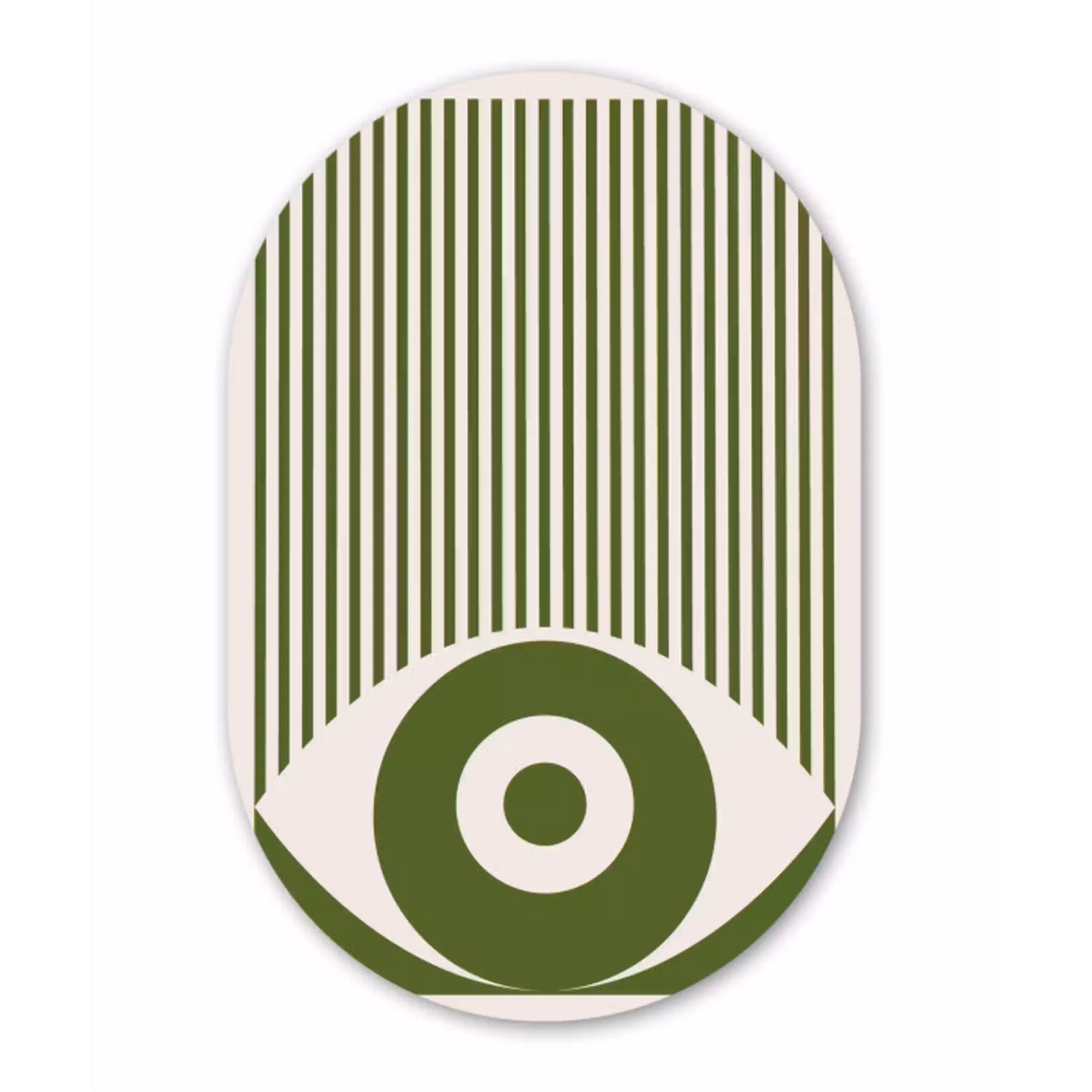 Abstract - Oog - Strepen - Modern - Groen Wandcirkel Ovaal Aluminium middel -3d