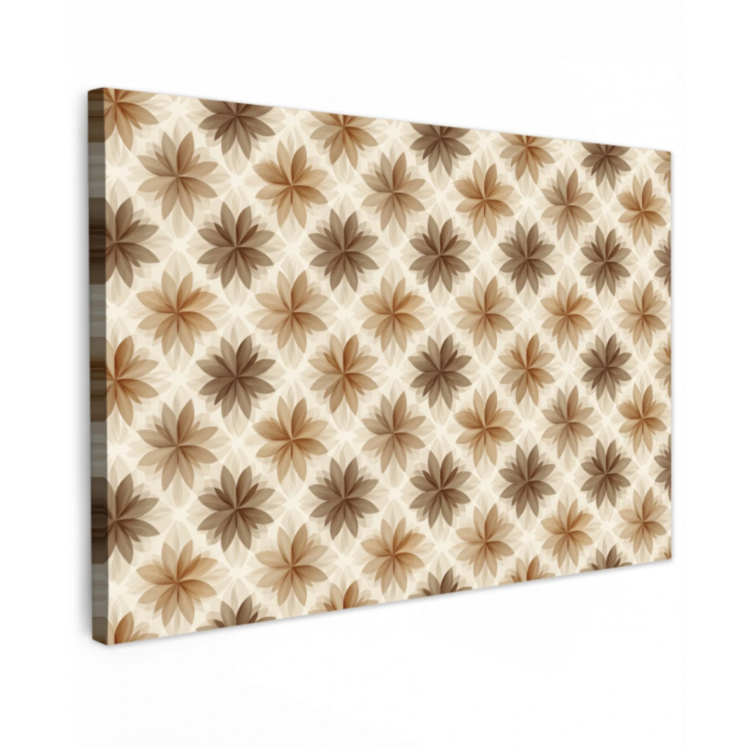 Geografisch - Patroon - Bruin Tuinposter op houten frame 2 cm dik klein 845 -3d