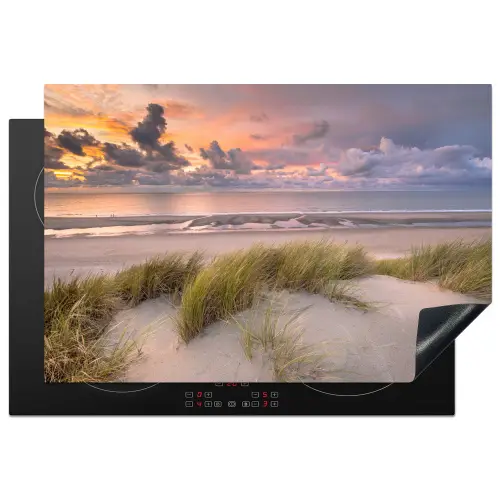 Zonsondergang - Duin - Strand - Planten - Zee Inductie beschermer vinyl 3mm klein -3d