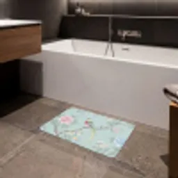 Vogel - Bloemen - Kleurrijk Badmat klein -sfeer3