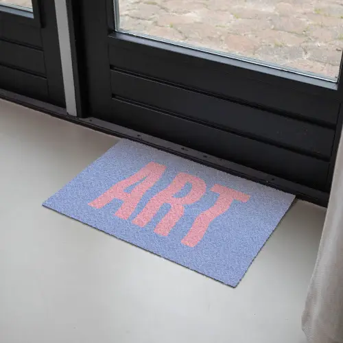 Art - Roze - Blauw Deurmat klein -sfeer2