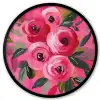 Bloemen - Verf - Roze Fotolijst rond zonder passe partout klein -3d