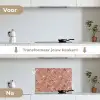 Botanisch - Bloemen - Roze keuken achterwand spatscherm klein 900 -voor_na_NL