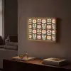 Bloemen - Retro - Bruin Light Box met batterij (Wandlamp) middel 907 -sfeer1