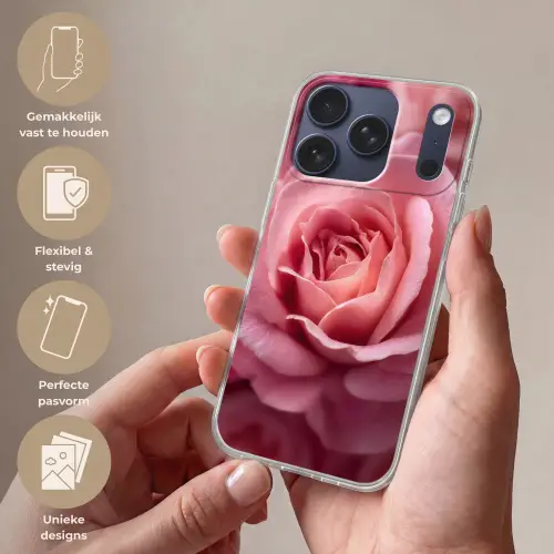 Roze - Roos - Romantisch Telefoonhoesje iPhone 17 Pro klein -sfeer3_NL