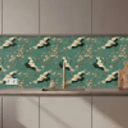 Kersenbloesem - Kraamvogels - Groen keuken achterwand 2 middel 871 zz_3dshopping