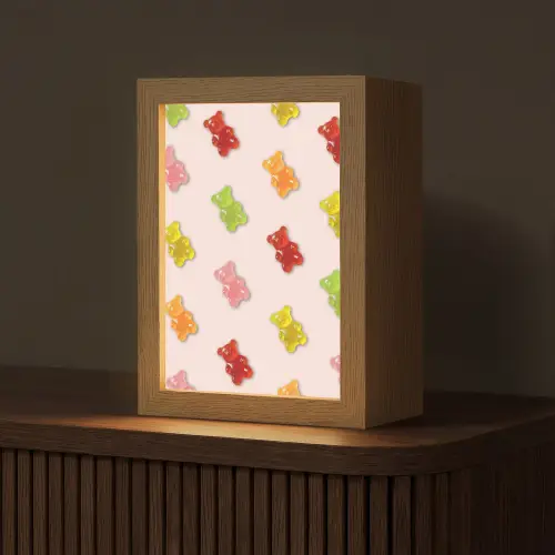 Kleur - Snoep - Roze Light Box met kabel (Tafellamp) klein -z3d_website