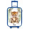 Luipaard welp op een schommel waterverf illustratie Kinderkoffer - Blauw klein -zz3dotto