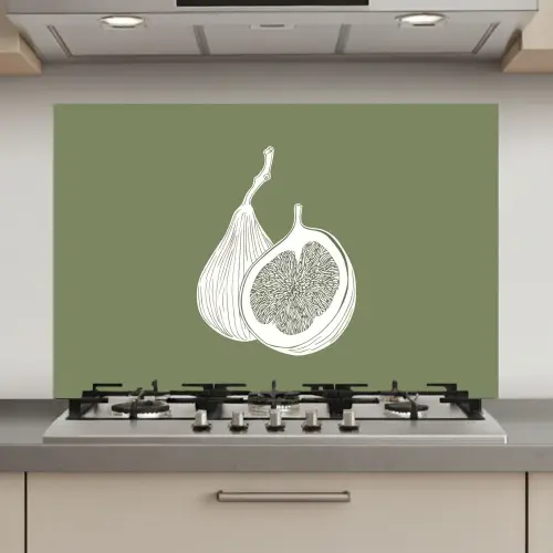Vijgen - Minimalistisch - Getekend - Mosgroen keuken achterwand spatscherm klein -3d_website