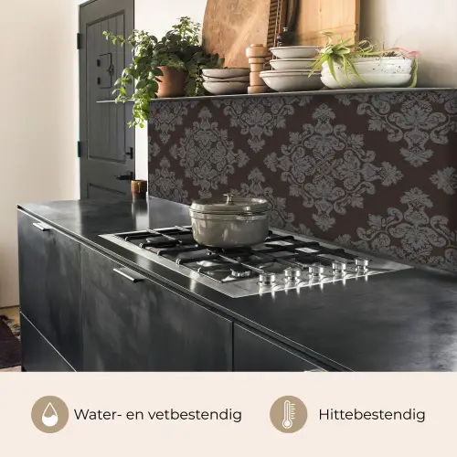 Bruin - Grijs - Sierlijk - Patroon keuken achterwand 2 middel 871 -usp_NL