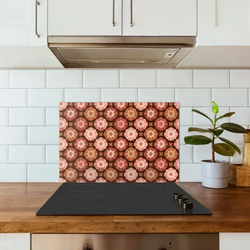Geometrisch - Bloemen - Kleurrijk keuken achterwand spatscherm klein 900 -sfeer2