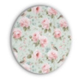 Rozen - Vogels - Pastel - Kleurrijk Akoestische PET Vilt - Rond klein 838 -3d