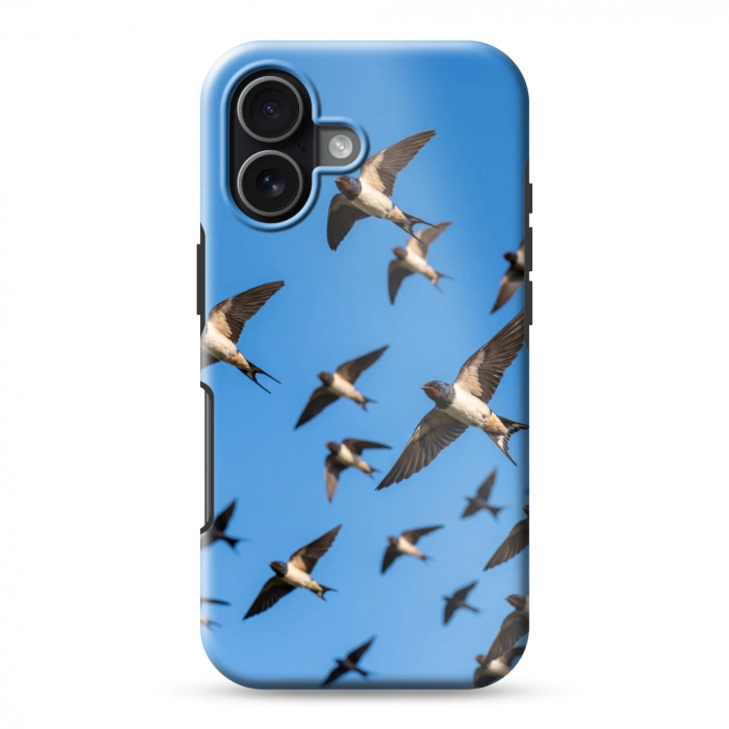 Zwaluwen - Vliegen - Blauw Toughcase MagSafe Apple iPhone 17 klein -3d