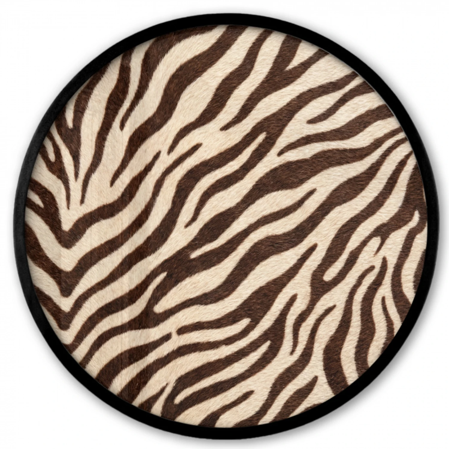 Zebra - Strepen - Bruin Fotolijst rond zonder passe partout klein -3d