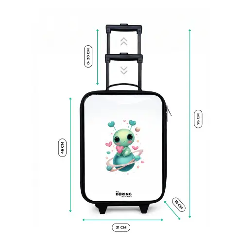 Lief buitenaards wezentje met hartje Kinderkoffer - Zwart klein -productfoto_formaten