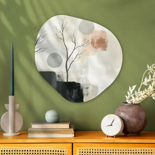 Wabi sabi - Beige - Plant Wandcirkel Organisch Plexiglas middel -sfeer2