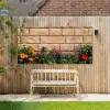 Bloemen - Bakstenen - Kleurrijk Tuinposter op houten frame 2 cm dik xxl -sfeer4