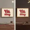 Oh honey - Rood - Schaduw Light Box met batterij (Wandlamp) middel -sfeer3