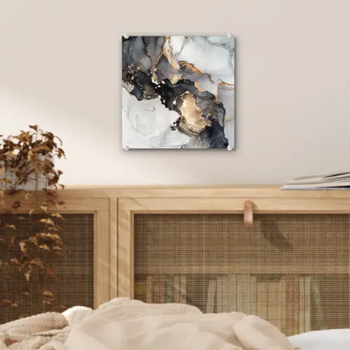 Marmer - Goud - Abstract - Zwart Wit - Luxe plexiglas 5mm klein -sfeer4
