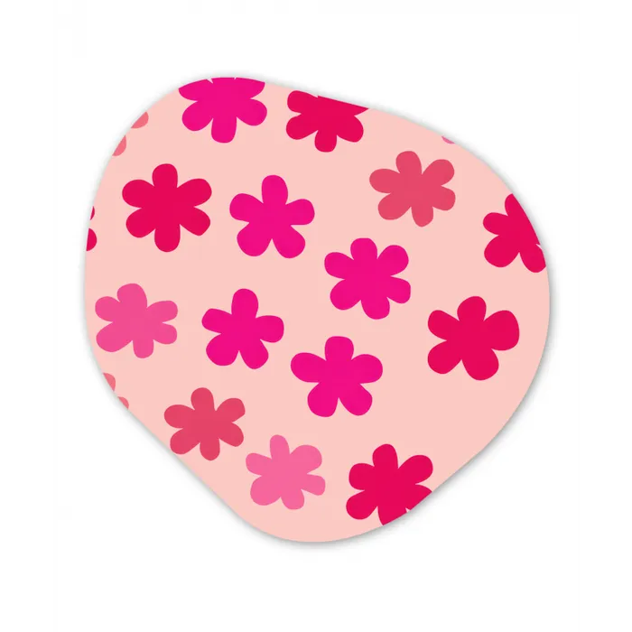 Bloemen - Patroon - Roze Wandcirkel Organisch Forex 3mm klein -3d