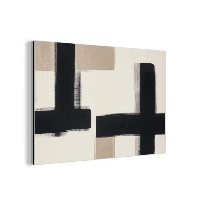 Zwart - Abstract - Japandi aluminium wit klein -3d