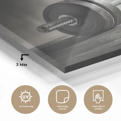 Halter - Gewichten - Zwart plexiglas 5mm klein -sfeer2