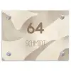 Beige organisch - Modern Naambord Rechthoek middel -3d