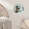 Stapel - Boeken - Groen - Daglicht Wandcirkel behangsticker klein -sfeer4