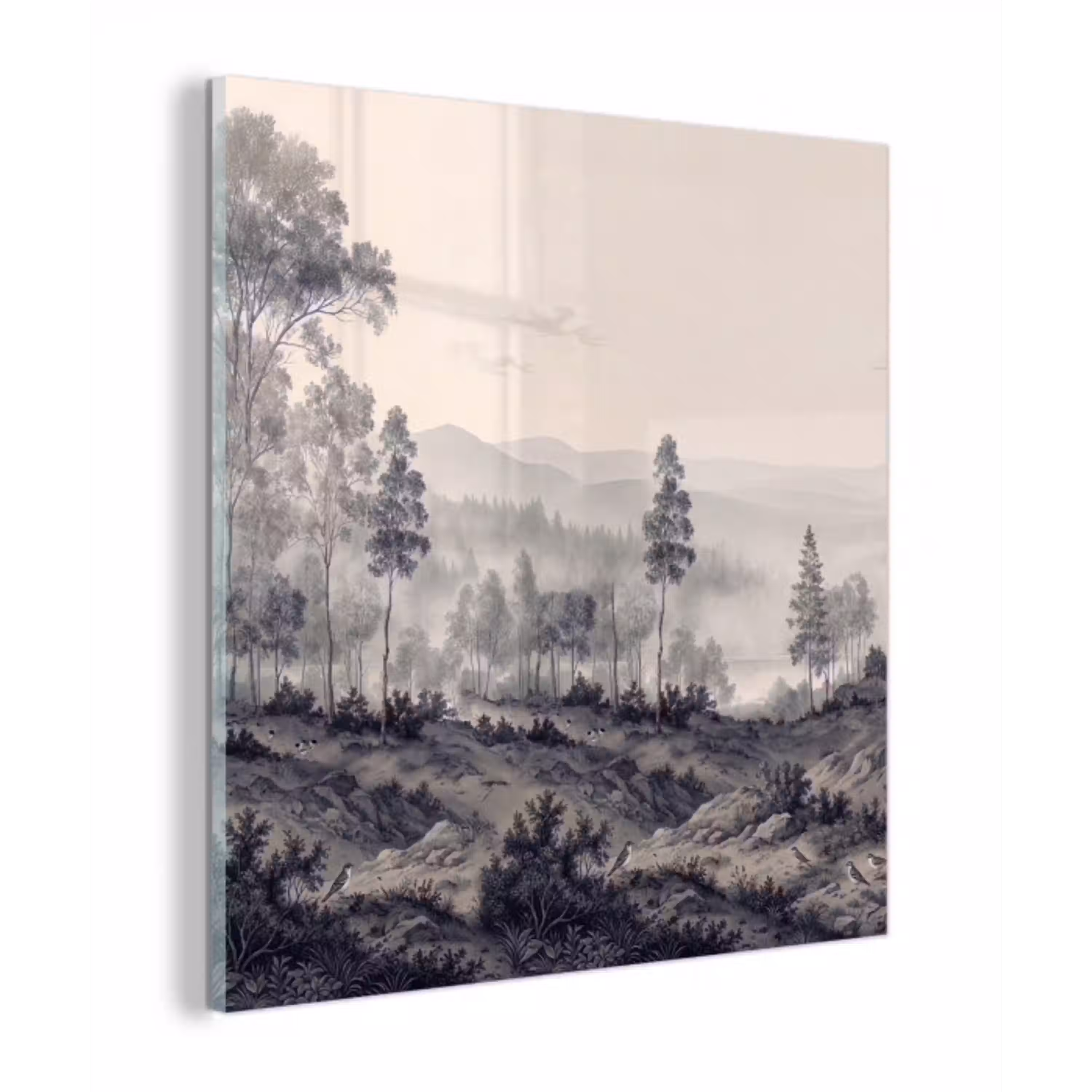 Mistig - Berglandschap - Illustratie plexiglas 5mm klein -z3d