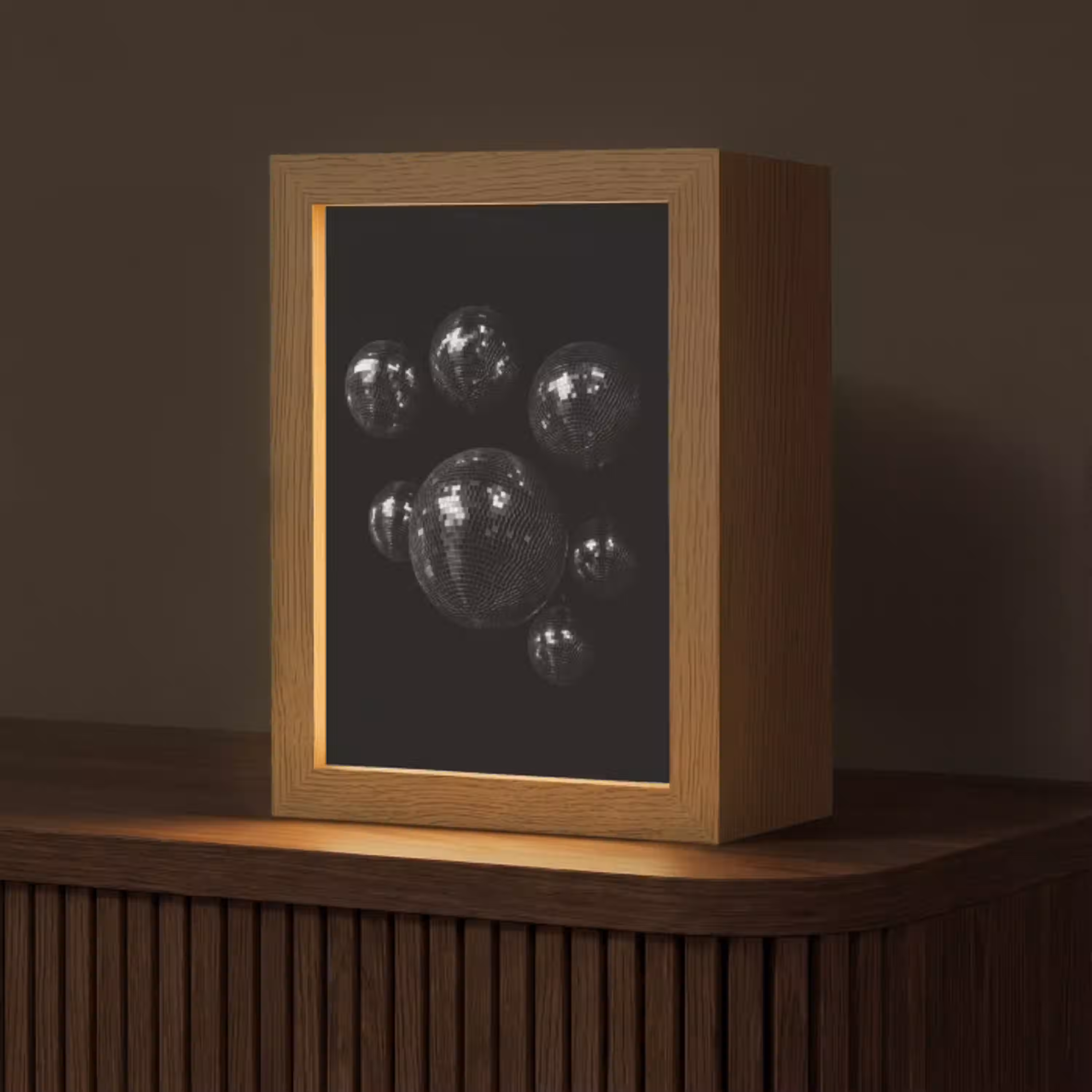 Discoballen - Minimalistisch - Zwart Light Box met kabel (Tafellamp) klein -z3d_website