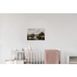 Eenden - Rivier - Landschap - Vlucht - Nostalgisch Muursticker klein -kinderkamer