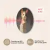 Kat - Geschilderd - Artistiek - Wit Akoestische PET Vilt - Rond klein -USP_NL