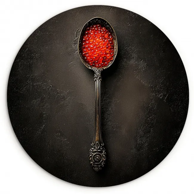 Zwart - Lepel - Caviar KitchenYeah - Keuken - Wandcirkel Forex klein -3d