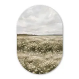 Illustratie - Landschap - Wit Wandcirkel Ovaal Forex klein -3d