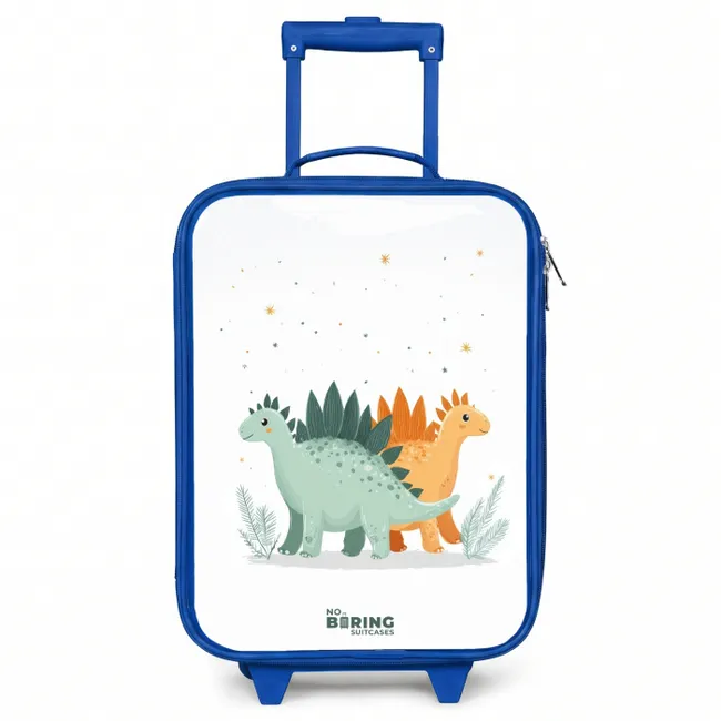 Kids’ Suitcase - Blue - Stegosaurus duo under shower of stars