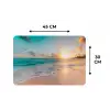 Zonsondergang - Strand - Zee - Zomer - Blauw Placemat vinyl groot -specs