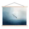 Meeuw - Wit - Zee - Mistig textielposter latten blank klein -3d