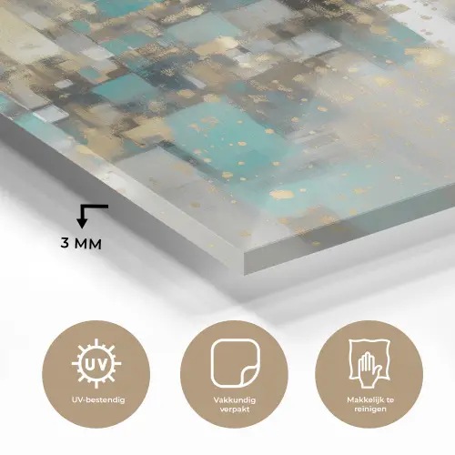 Abstract - Blokken - Goud - Skyline plexiglas 5mm klein -sfeer2