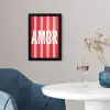 Amor - Strepen - Rood - Roze fotolijst zwart zonder passe partout klein -sfeer4
