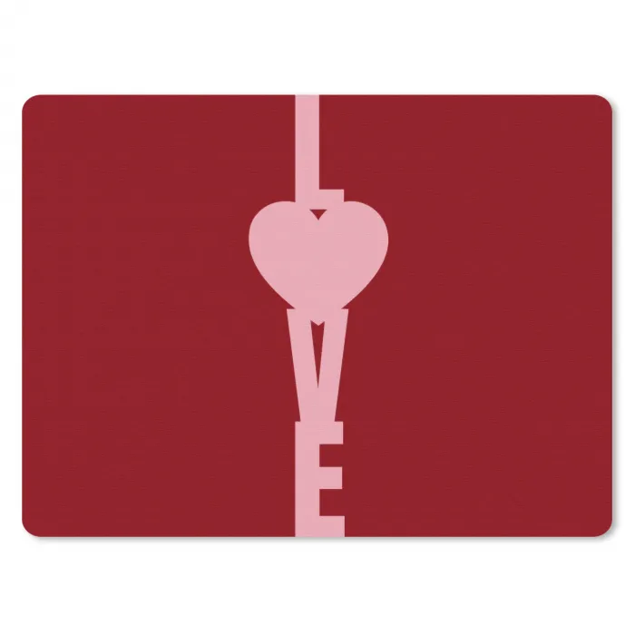 Love - Rood - Blokletters muismat rubber klein -3d
