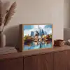 Bomen Frankfurt- Stad - Skyline - Brug Light Box met batterij (Wandlamp) middel -sfeer2