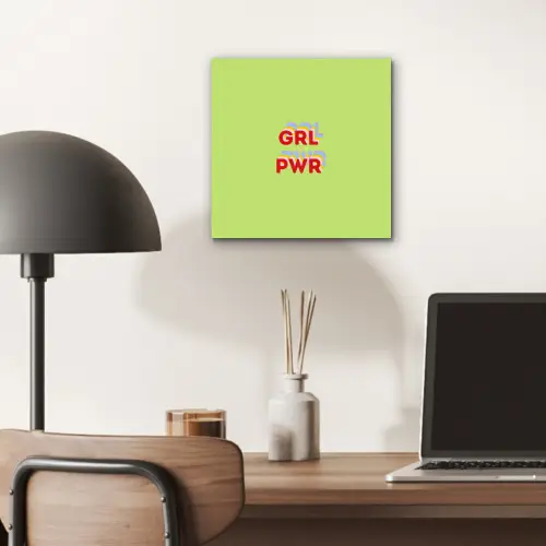 Grl pwr - Groen - Rood - 3D aluminium wit klein -sfeer5