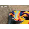 Vrouw - Gezicht - Kleurrijk Placemat vinyl groot -closeup