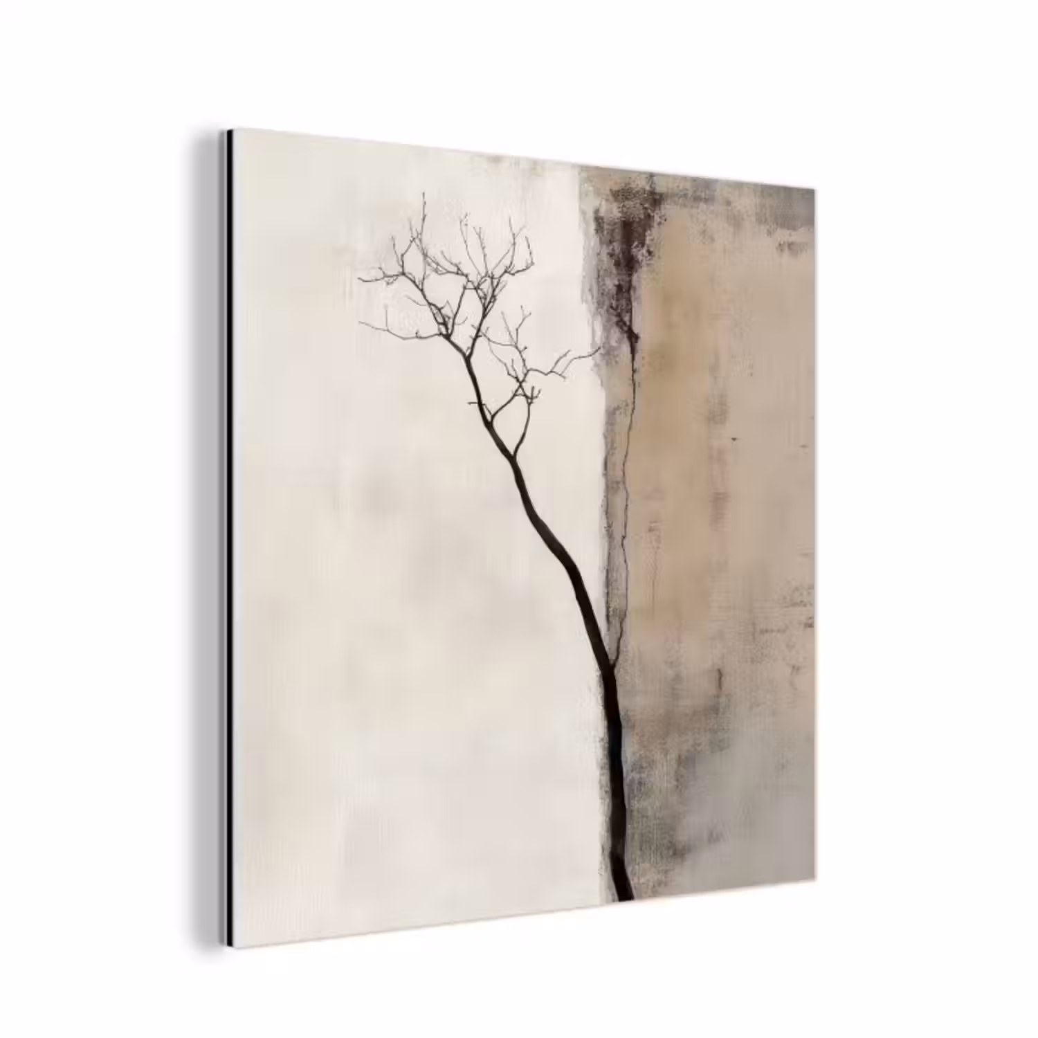 Aluminium schilderij - Wabi sabi - Plant - Beige