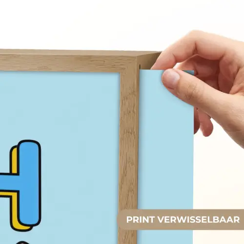 Oh ok - Blauw - Kleurrijk Light Box met batterij (Wandlamp) middel -USP_websiteprintNL