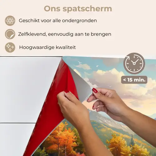 Landschap - Illustratie - Natuur keuken achterwand spatscherm klein -spatscherm_NL