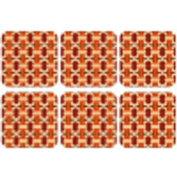 Geometrisch - Retro - Oranje onderzetter kurk middel 366 -zkaufland3dotto