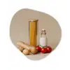 Spaghetti - Melk - Tomaten - Eieren - Brood Wandcirkel Organisch Plexiglas middel -3d