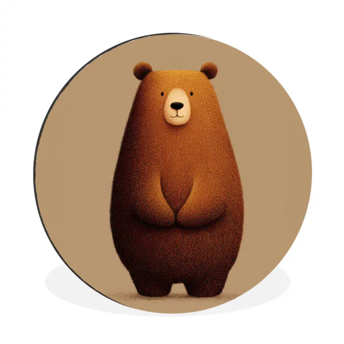 Beer - Minimalistisch - Bruin Wandcirkel aluminium klein -3d