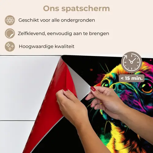 Puck - Hond - Verf - Kleuren keuken achterwand spatscherm klein -spatscherm_NL